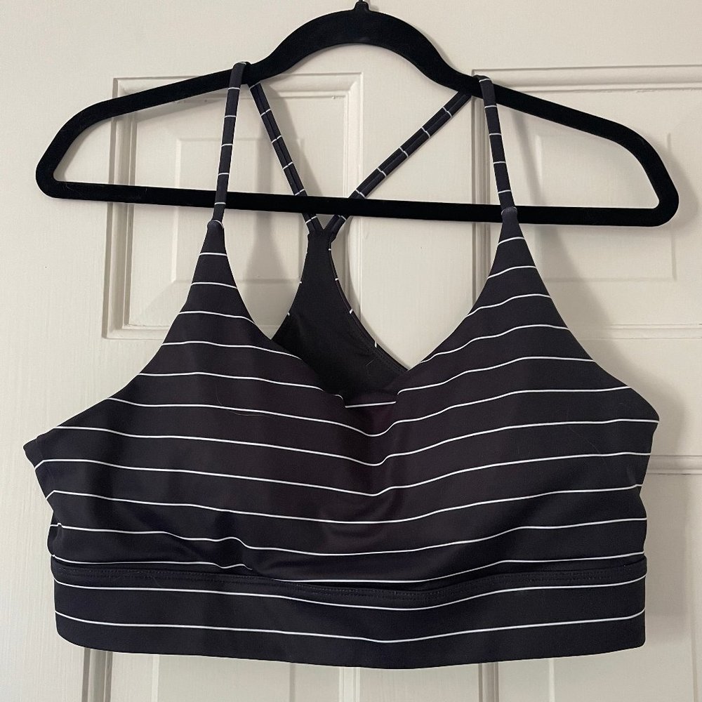 ZYIA Black Stripe Light n Tight Racer Straps Bra